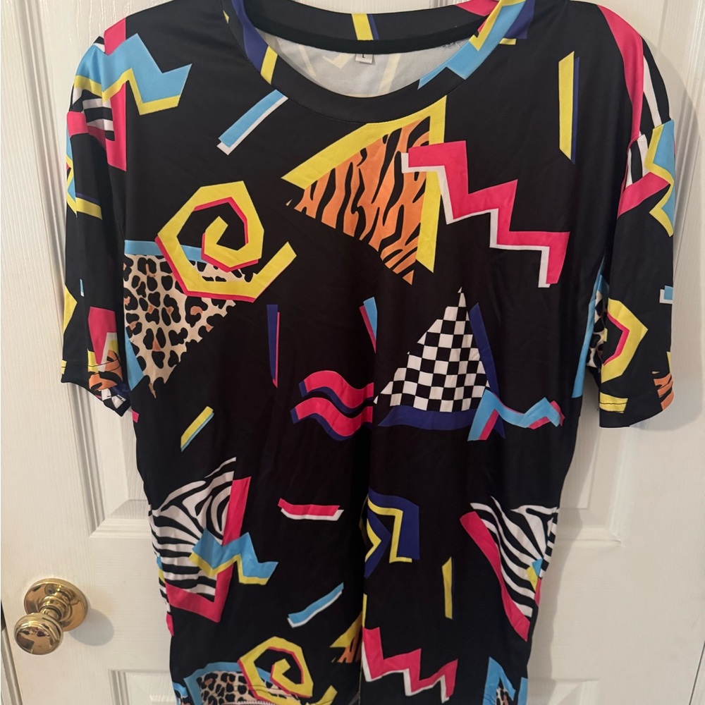 Colorful Geometric Print Women's Top
